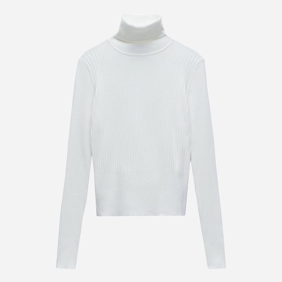 ZARA CROP KNIT TURTLENECK - Picture 3 of 5